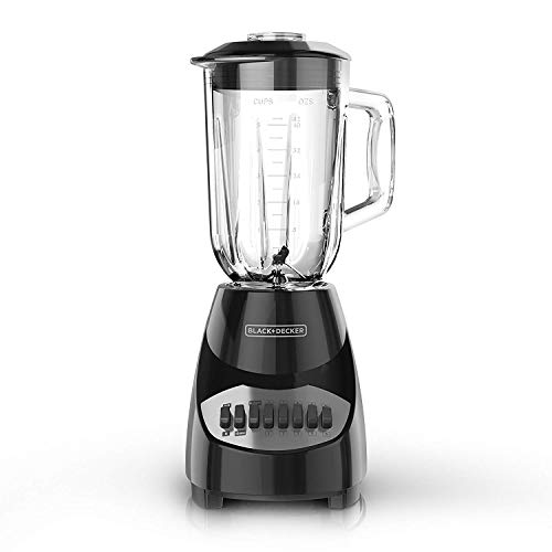 BLACK+DECKER Countertop Blender with 6-Cup Glass Jar, 10-Speed Settings, Black, BL2010BG - My Kitchen Products