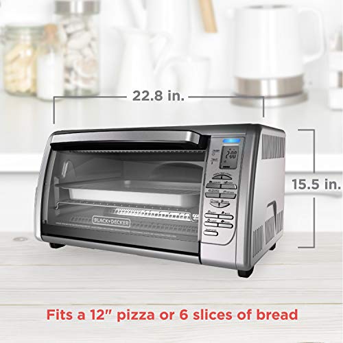 Black+Decker Countertop Convection Toaster Oven, 8 One-touch Cooking Functions, Stainless Steel - My Kitchen Products