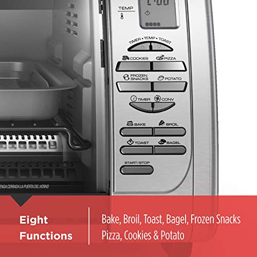 Black+Decker Countertop Convection Toaster Oven, 8 One-touch Cooking Functions, Stainless Steel - My Kitchen Products