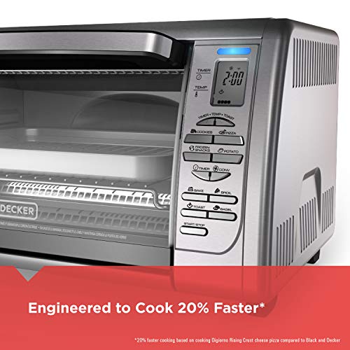 Black+Decker Countertop Convection Toaster Oven, 8 One-touch Cooking Functions, Stainless Steel - My Kitchen Products