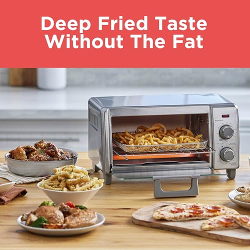 BLACK+DECKER Crisp 'N Bake Air Fry Countertop Convection Toaster Oven, Medium Capacity, 4-Slice, 5-in-1, Fits 9” Pizza, 30-Min Timer, Bake, Broil, Air Fry, Toast, Keep Warm, Stainless Steel - My Kitchen Products