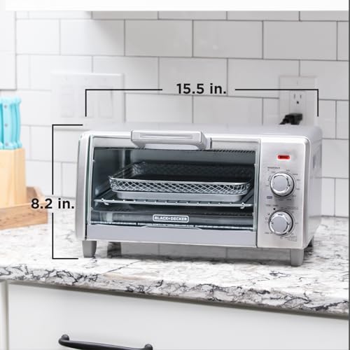 BLACK+DECKER Crisp 'N Bake Air Fry Countertop Convection Toaster Oven, Medium Capacity, 4-Slice, 5-in-1, Fits 9” Pizza, 30-Min Timer, Bake, Broil, Air Fry, Toast, Keep Warm, Stainless Steel - My Kitchen Products