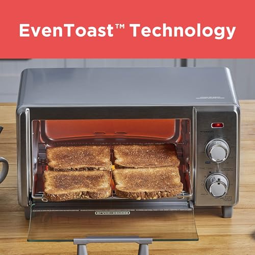 BLACK+DECKER Crisp 'N Bake Air Fry Countertop Convection Toaster Oven, Medium Capacity, 4-Slice, 5-in-1, Fits 9” Pizza, 30-Min Timer, Bake, Broil, Air Fry, Toast, Keep Warm, Stainless Steel - My Kitchen Products
