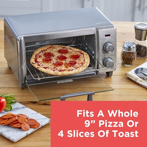 BLACK+DECKER Crisp 'N Bake Air Fry Countertop Convection Toaster Oven, Medium Capacity, 4-Slice, 5-in-1, Fits 9” Pizza, 30-Min Timer, Bake, Broil, Air Fry, Toast, Keep Warm, Stainless Steel - My Kitchen Products