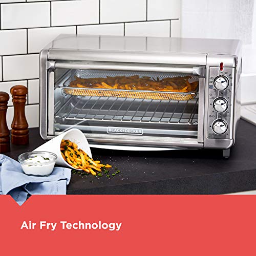 BLACK+DECKER Crisp 'N Bake Air Fry Countertop Convection Toaster Oven, XL Capacity, 8-Slice, 5-in-1, Fits 9” x 13” pan,12” Pizza, 60-Min Timer, Bake, Broil, Air Fry, Toast, Keep Warm, Stainless Steel - My Kitchen Products