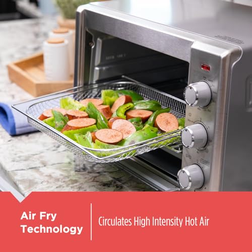 BLACK+DECKER Crisp 'N Bake Air Fryer Countertop Convection Toaster Oven, Large Capacity, 6-Slice, 5-in-1, Fits 12” Pizza, 60-Min Timer, Bake, Broil, Air Fry, Toast, Keep Warm, Stainless Steel - My Kitchen Products