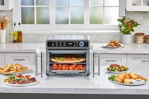 BLACK+DECKER Crisp 'N Bake Air Fryer Toaster Oven Combo, 12 in 1 Countertop Convection Oven Cooks Food Fast, Fits a Whole Pizza or 6 Toast Slices, French Doors with Stainless Steel Finish - My Kitchen Products
