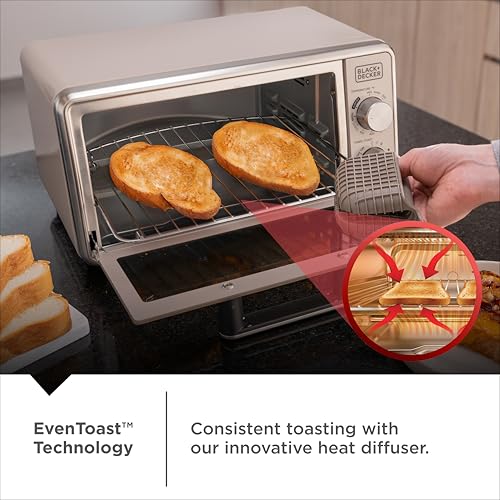 BLACK+DECKER Crisp N Bake™ PRO 4-Slice Digital Air Fry Toaster Oven, 5 Cooking Functions, Convection Countertop Oven, Fits 10” Pizza or 9” Cake Pan, 30-Minute Timer + Stay On, Stainless Steel Accents - My Kitchen Products