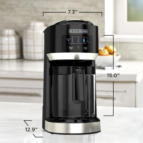 Black+Decker Dual Brew 14-Cup Carafe Single Serve Coffee Maker with Auto-Clean Function, Compact Design, K-Cup & Reusable Ground Filter Compatible with 70 oz. Water Reservoir & Fast Brew Technology - My Kitchen Products