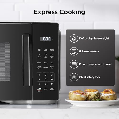 BLACK+DECKER EM0P04P11 Countertop Microwave Oven, 1.1 Cu Ft, 1000W with 6 One-Touch Presets, Express Cooking, 10 Power Levels, and Child Safety Lock, Black - My Kitchen Products