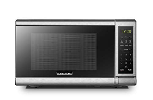BLACK+DECKER EM720CB7 Digital Microwave Oven with Turntable Push-Button Door, Child Safety Lock, 700W, Stainless Steel, 0.7 Cu.ft - My Kitchen Products