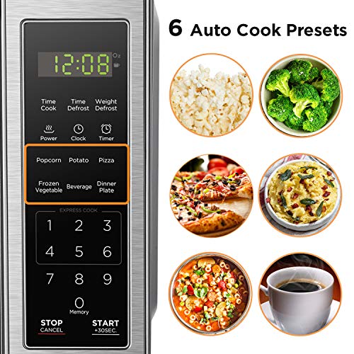 BLACK+DECKER EM720CB7 Digital Microwave Oven with Turntable Push-Button Door, Child Safety Lock, 700W, Stainless Steel, 0.7 Cu.ft - My Kitchen Products