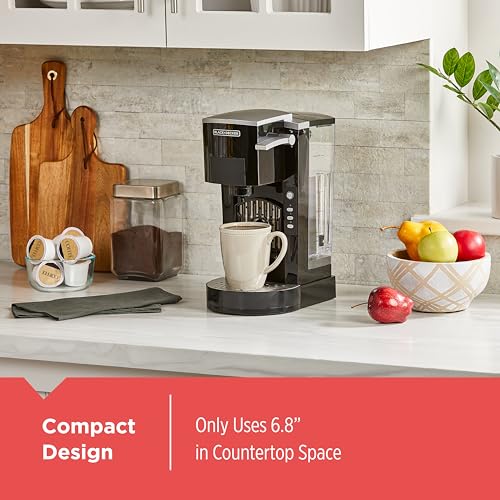 BLACK+DECKER Family Single Serve K-Cup Brewer: Large 50oz Water Reservoir, Versatile Ground Coffee & K-Cup Compatibility, Adjustable Tray for Travel Mugs - My Kitchen Products