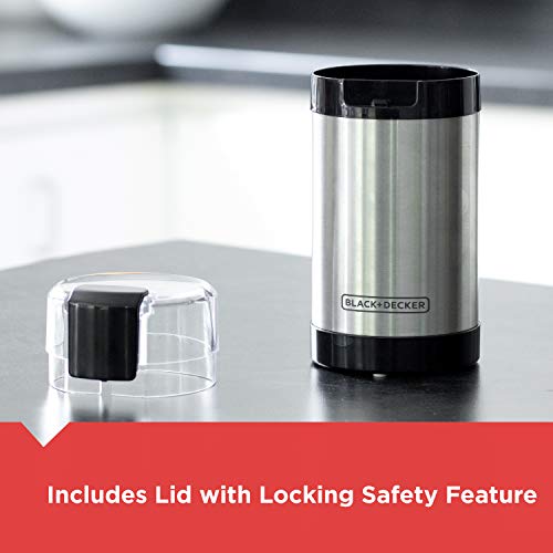 BLACK+DECKER One Touch Coffee Grinder, 2/3 Cup Coffee Bean Capacity, Spice Grinder, One Touch Push-Button Control -150 Watts -Stainless Steel Blades - My Kitchen Products