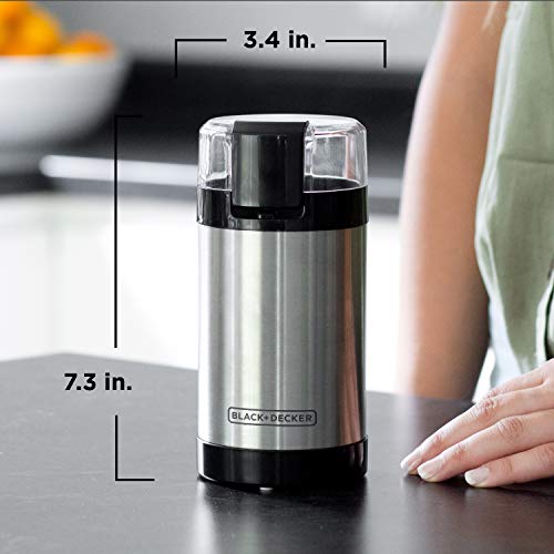 BLACK+DECKER One Touch Coffee Grinder, 2/3 Cup Coffee Bean Capacity, Spice Grinder, One Touch Push-Button Control -150 Watts -Stainless Steel Blades - My Kitchen Products