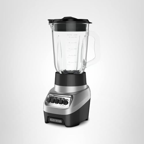 BLACK+DECKER PowerCrush Multi-Function Blender with 6-Cup Glass Jar, 4 Speed Settings, Silver - My Kitchen Products