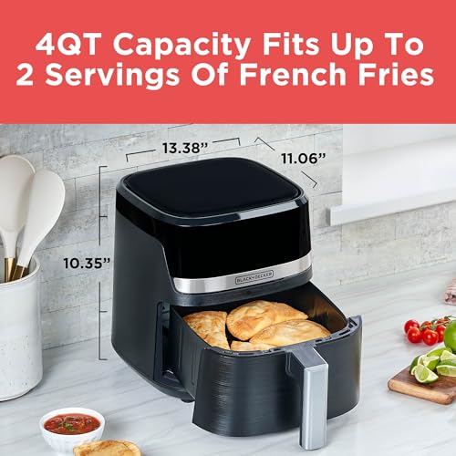 BLACK+DECKER Purifry 4QT Air Fryer, Crispy Deep Fried Taste without the Fat, Plus Bake, Dehydrate, and Keep Food Warm, Digital Touchscreen and Auto Shut-Off - My Kitchen Products