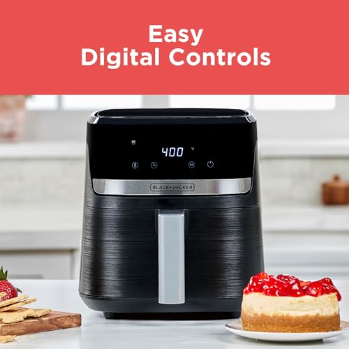 BLACK+DECKER Purifry 4QT Air Fryer, Crispy Deep Fried Taste without the Fat, Plus Bake, Dehydrate, and Keep Food Warm, Digital Touchscreen and Auto Shut-Off - My Kitchen Products