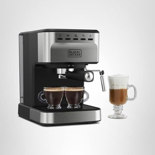 Black+Decker Semi-Automatic 15 Bar Espresso and Cappuccino Maker, Versatile Machine with Ability to use Grounds or ESE Pods to Make Your Perfect Cup of Coffee - My Kitchen Products