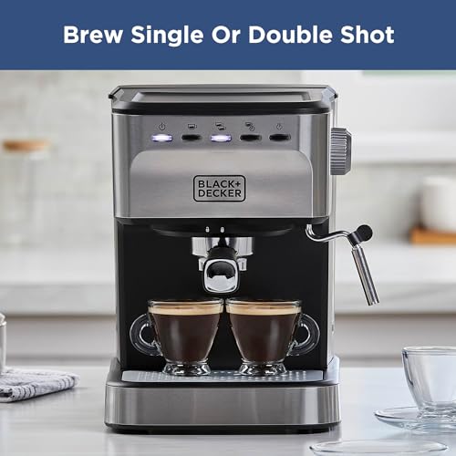 Black+Decker Semi-Automatic 15 Bar Espresso and Cappuccino Maker, Versatile Machine with Ability to use Grounds or ESE Pods to Make Your Perfect Cup of Coffee - My Kitchen Products