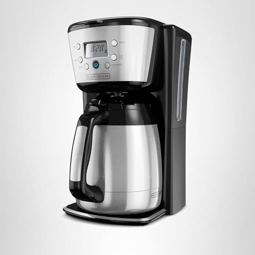 Black+Decker Thermal Coffee Maker, 12 Cup, Programmable, Digital Controls, Black And Silver, CM2036SC - My Kitchen Products