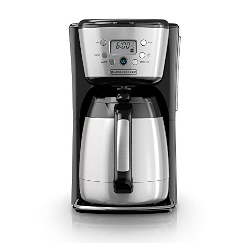 Black+Decker Thermal Coffee Maker, 12 Cup, Programmable, Digital Controls, Black And Silver, CM2036SC - My Kitchen Products