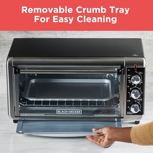 BLACK+DECKER TO3250XSBD 8-Slice Extra Wide Convection Countertop Toaster Oven, Includes Bake Pan, Broil Rack & Toasting Rack, Stainless Steel/Black - My Kitchen Products