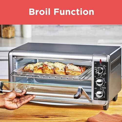 BLACK+DECKER TO3250XSBD 8-Slice Extra Wide Convection Countertop Toaster Oven, Includes Bake Pan, Broil Rack & Toasting Rack, Stainless Steel/Black - My Kitchen Products