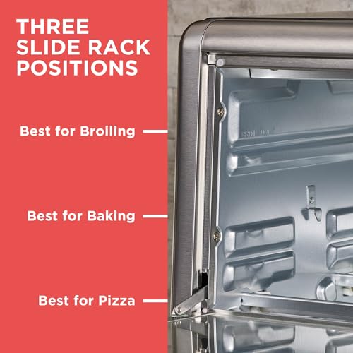 BLACK+DECKER TO3250XSBD 8-Slice Extra Wide Convection Countertop Toaster Oven, Includes Bake Pan, Broil Rack & Toasting Rack, Stainless Steel/Black - My Kitchen Products