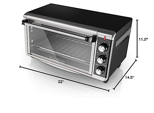 BLACK+DECKER TO3250XSBD 8-Slice Extra Wide Convection Countertop Toaster Oven, Includes Bake Pan, Broil Rack & Toasting Rack, Stainless Steel/Black - My Kitchen Products
