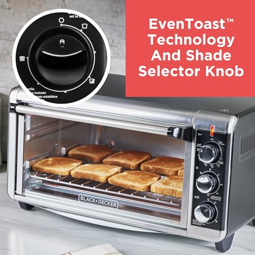 BLACK+DECKER TO3250XSBD 8-Slice Extra Wide Convection Countertop Toaster Oven, Includes Bake Pan, Broil Rack & Toasting Rack, Stainless Steel/Black - My Kitchen Products