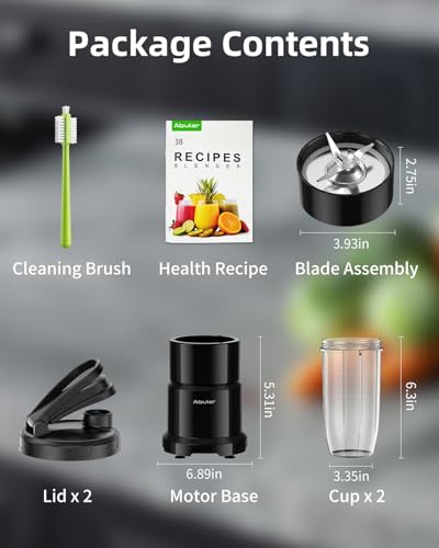 Blender for Smoothie, Abuler 1200W Personal Blender for Shake and Smoothies for Kitchen with 2 No-BPA 20oz Portable Cups, Single Serve Smoothies Maker Mixer for Juices, Nutritious Recipe - My Kitchen Products