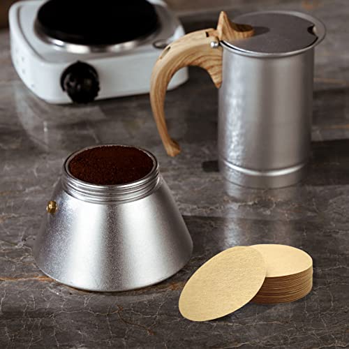 BlingKingdom 300pcs 2.5" Unbleached Replacement Natural Paper Filters Round Coffee Filter Paper Compatible with Aerobie Aeropress Coffee and Espresso Makers Moka Pot Ice Drip Pot (Brown) - My Kitchen Products