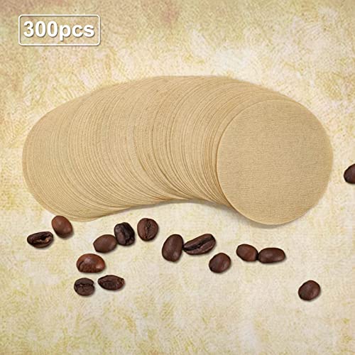 BlingKingdom 300pcs 2.5" Unbleached Replacement Natural Paper Filters Round Coffee Filter Paper Compatible with Aerobie Aeropress Coffee and Espresso Makers Moka Pot Ice Drip Pot (Brown) - My Kitchen Products