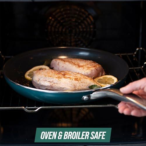 Blue Diamond 20 Piece Cookware and Bakeware Set, Diamond Infused PFAS-Free Ceramic Nonstick Pots and Pans, Durable Nontoxic Metal Utensil Safe & Scratch Resistant, Dishwasher & Oven Safe, Green - My Kitchen Products