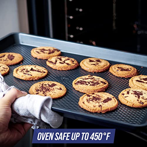 Blue Diamond Bakeware Diamond Infused Ceramic Nonstick, 18" x 13" Half Cookie Sheet Baking Pan, Dishwasher and Freezer Safe, PFAS-Free, Blue - My Kitchen Products