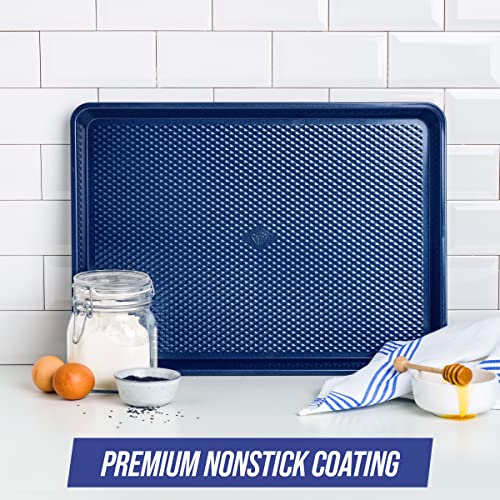 Blue Diamond Bakeware Diamond Infused Ceramic Nonstick, 18" x 13" Half Cookie Sheet Baking Pan, Dishwasher and Freezer Safe, PFAS-Free, Blue - My Kitchen Products