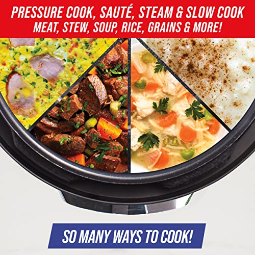 Blue Diamond Ceramic Nonstick, 16-in-1 6QT Electric Pressure Cooker, Slow Cooker, Rice Cooker, Yogurt Maker, Saute, Steamer and More, Programable, Dishwasher Safe Pot, PFAS-Free, Blue - My Kitchen Products