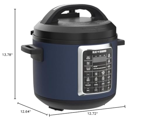Blue Diamond Ceramic Nonstick, 16-in-1 6QT Electric Pressure Cooker, Slow Cooker, Rice Cooker, Yogurt Maker, Saute, Steamer and More, Programable, Dishwasher Safe Pot, PFAS-Free, Blue - My Kitchen Products