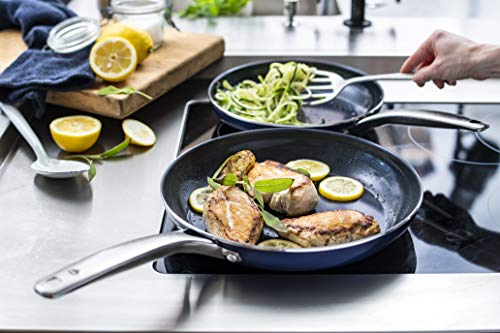 Blue Diamond Cookware Diamond Infused Ceramic Nonstick 8" Frying Pan Skillet, Induction, PFAS-Free, Dishwasher Safe, Oven Safe, Blue - My Kitchen Products