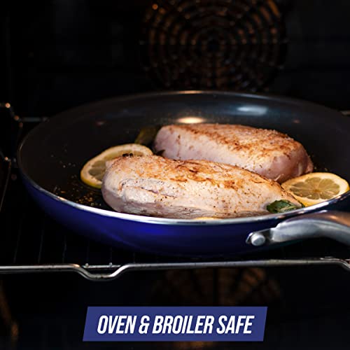 Blue Diamond Cookware Diamond Infused Ceramic Nonstick 8" Frying Pan Skillet, Induction, PFAS-Free, Dishwasher Safe, Oven Safe, Blue - My Kitchen Products