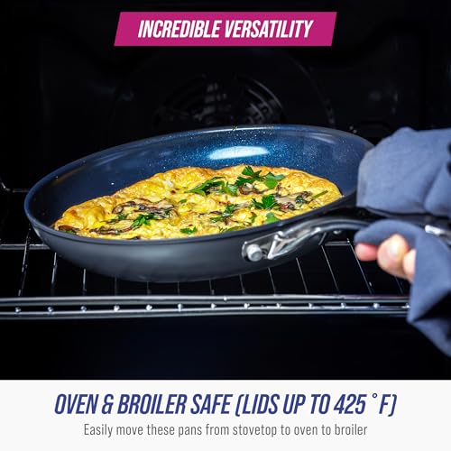 Blue Diamond Cookware Hard Anodized Ceramic Nonstick, 8" Frying Pan Skillet, PFAS-Free, Dishwasher Safe, Oven Safe, Grey - My Kitchen Products