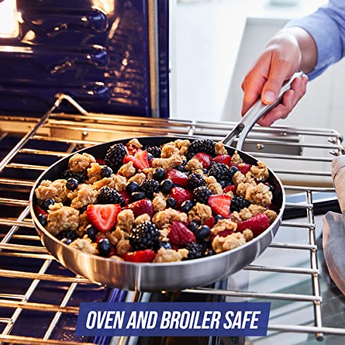 Blue Diamond HD Stainless Steel Clad Pro 10 Piece Cookware Pots and Pans Set, Diamond Infused Ceramic Nonstick, PFAS-Free, Dishwasher Safe, Oven and Broiler Safe, Silver - My Kitchen Products