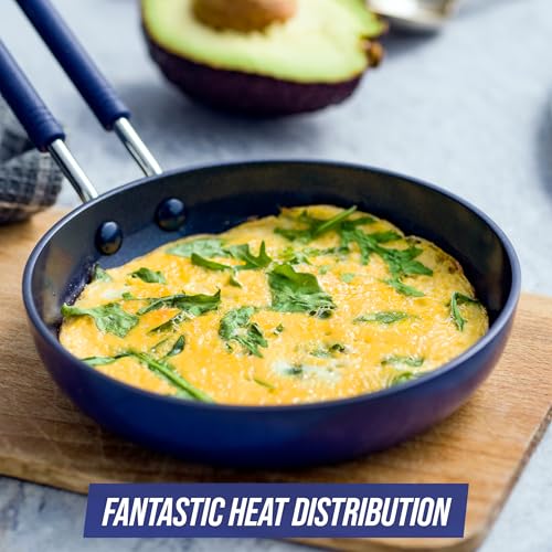 Blue Diamond Mini Egg Frying Pan Skillet, Diamond Infused Healthy Ceramic Nonstick, PFAS and PFOA-Free, Dishwasher and Oven Safe, Even Heating, Metal Utensil Safe, Warp Control Base, Blue - My Kitchen Products