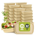 Bmboryxa 25Pack(50pcs) Meal Prep Containers Reusable, 32oz Bamboo-Powder Food Containers with Lids, Plant-based To Go Containers for Lunch - Microwave, Freezer, Dishwasher Safe - My Kitchen Products