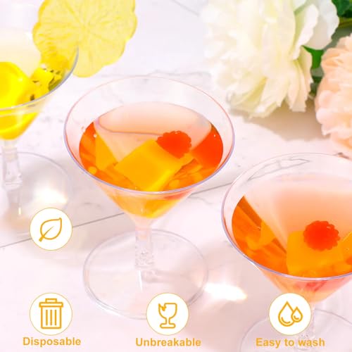 Boao 100 Pcs Plastic Martini Glasses 2 oz Disposable Martini Glasses Bulk Unbreakable Mini Margarita Cups Cocktail Dessert Parfait Cups for Wedding Events Party Bowl Wine Ice Cream (Clear,Classic) - My Kitchen Products