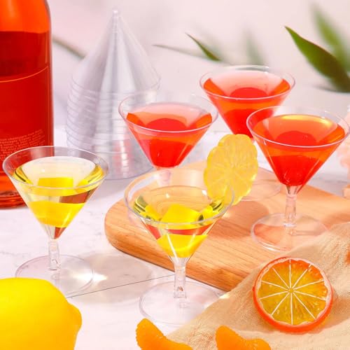 Boao 100 Pcs Plastic Martini Glasses 2 oz Disposable Martini Glasses Bulk Unbreakable Mini Margarita Cups Cocktail Dessert Parfait Cups for Wedding Events Party Bowl Wine Ice Cream (Clear,Classic) - My Kitchen Products