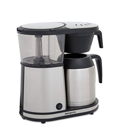Bonavita 8 Cup Drip Coffee Maker Machine, One-Touch Pour Over, Auto Pause Brewing with Stainless Steel Double Wall Thermal Carafe, SCA Certified, Dishwasher Safe, BV1901TS - My Kitchen Products
