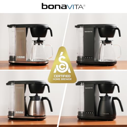 Bonavita Enthusiast 8 Cup Drip Coffee Brewer, Pour Over, SCA Certified Coffee Machine with Thermal Carafe, Stainless Steel Panel, Removable Reservoir - My Kitchen Products