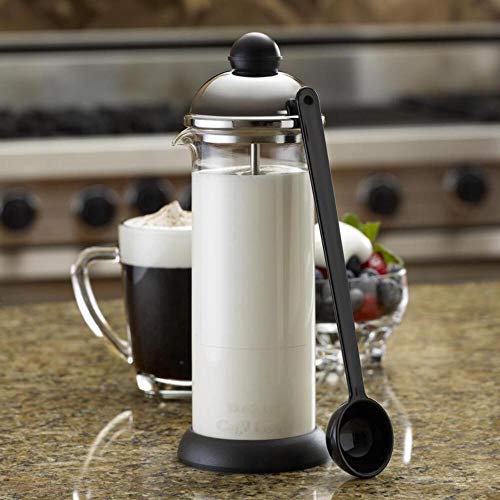 BonJour Coffee Glass and Stainless Steel Manual Milk Frother, 16-Ounce, Caffé Froth Monet - My Kitchen Products